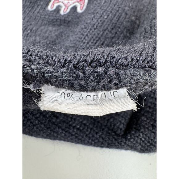 Vintage West Coast Choppers Y2K Beanie Hat Skull Crown Iron Cross Black Red WCC - Picture 4 of 8